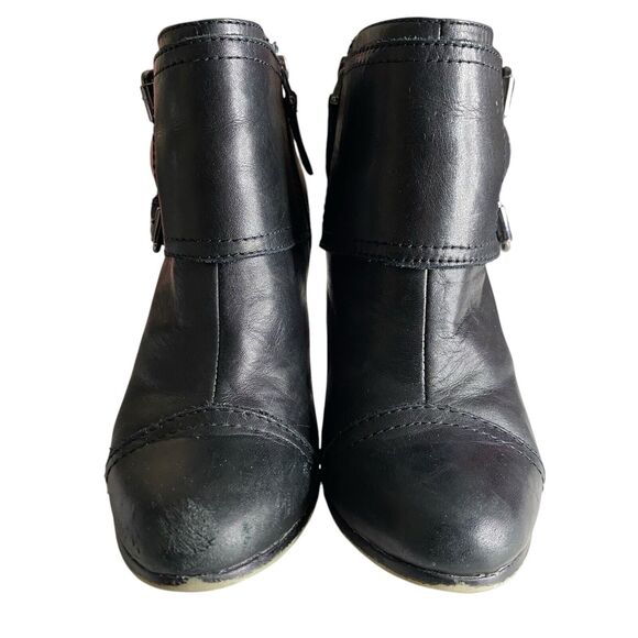 Sam Edelman Heel Ankle Boot‎ Womens 6.5M Black Lea Punk Goth Edgy Classic Chic - Picture 2 of 14